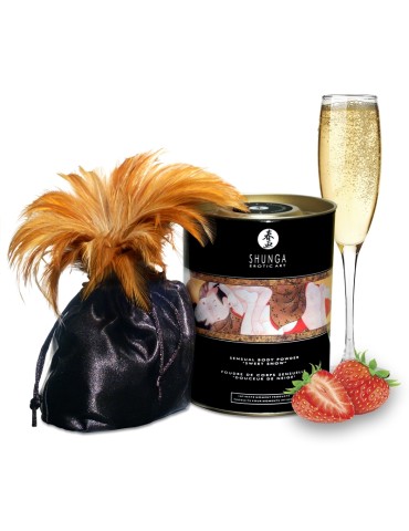 Poudre de corps sensuelle Vin pétillant à la fraise 228gr