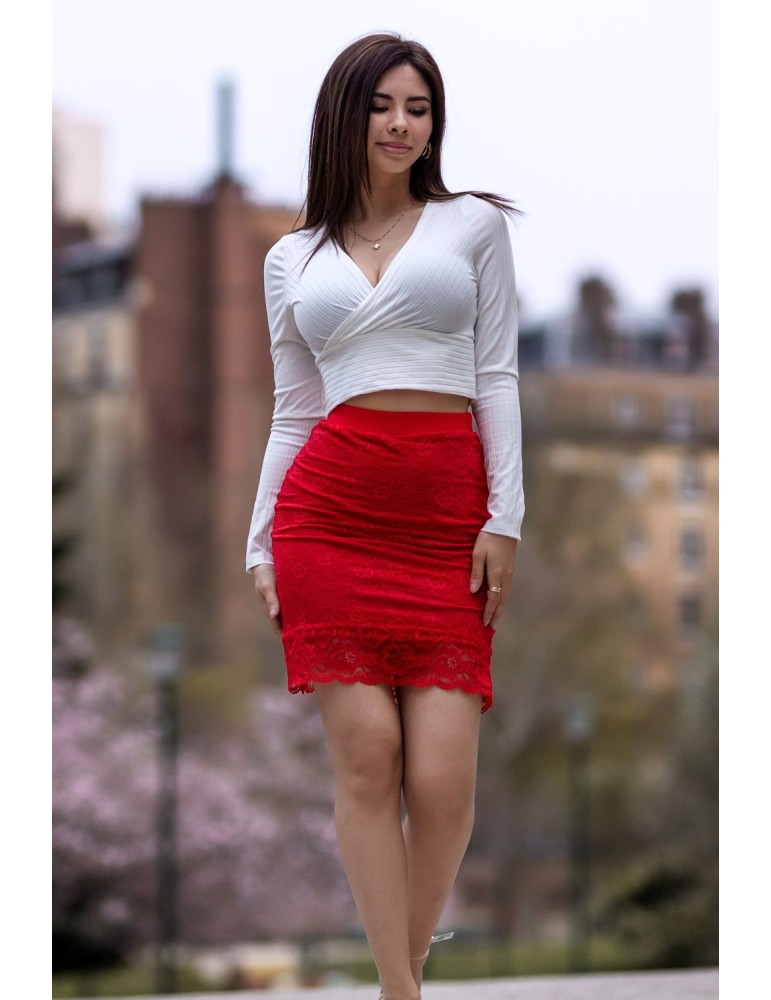 Jupe longue rouge Catalina - LSK2-LRED