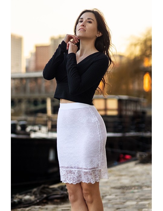 Jupe longue blanche Catalina - LSK2-LWHT Jupe longue blanche Catalina - LSK2-LWHT