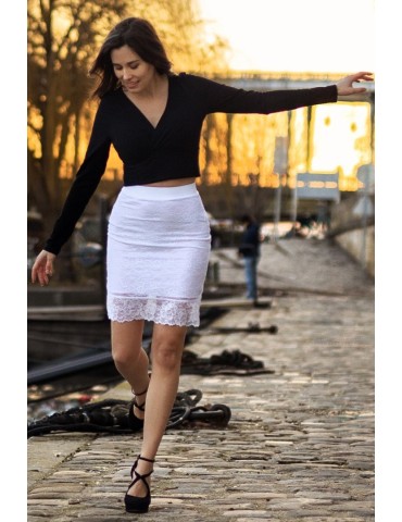 Jupe longue blanche Catalina - LSK2-LWHT 2