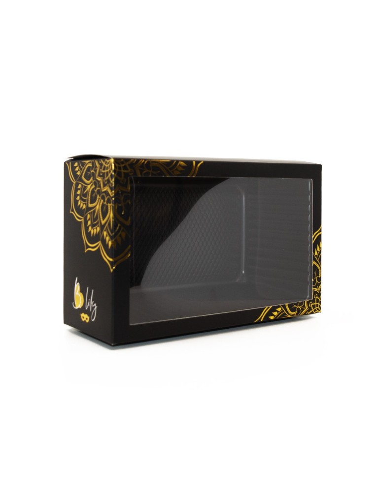 Masque vénitien Chiara rigide doré avec strass - HMJ-016B