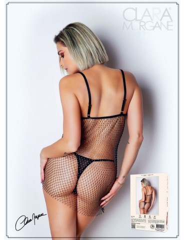 Petite robe en fine résille incrusté de strass - Le Numéro 1 - Collection Strass - CM97006 2