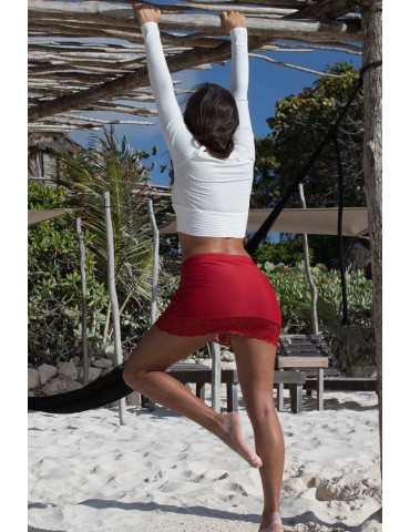 Jupe courte rouge Marina - LSK1-SRED 2