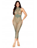 Robe bodystocking en filet dans un design géométrique sans couture - DG0489SAG Robe bodystocking en filet dans un design géométrique sans couture - DG0489SAG