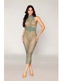 Robe bodystocking en filet dans un design géométrique sans couture - DG0489SAG Robe bodystocking en filet dans un design géométrique sans couture - DG0489SAG