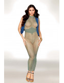 Robe bodystocking en filet dans un design géométrique sans couture - DG0489SAG Robe bodystocking en filet dans un design géométrique sans couture - DG0489SAG