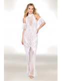 Robe bodystocking en résille et dentelle blanche - DG0490WHT Robe bodystocking en résille et dentelle blanche - DG0490WHT