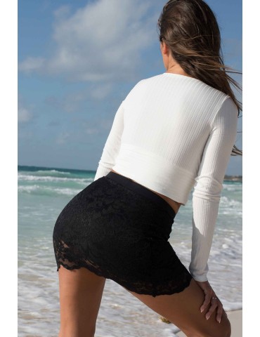 Jupe courte noire Camélia - LSK2-SBLK 2