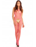 Bodystocking rose filet ouvert devant et derrière - REN7002-PNK Bodystocking rose filet ouvert devant et derrière - REN7002-PNK