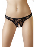 String ouvert à l'entre-jambe en dentelle noire - R2320002 String ouvert à l'entre-jambe en dentelle noire - R2320002