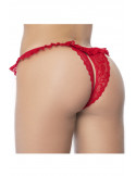 Culotte ouverte rouge avec froufrou en dentelle - MAL119RED Culotte ouverte rouge avec froufrou en dentelle - MAL119RED