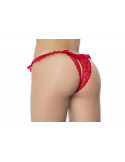 Culotte ouverte rouge avec froufrou en dentelle - MAL119RED Culotte ouverte rouge avec froufrou en dentelle - MAL119RED