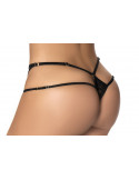 String noir avec lanières - MAL111BLK String noir avec lanières - MAL111BLK