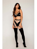 Ensemble Soutien-gorge, jupe porte-jarretelles, string - DG13377BLK Ensemble Soutien-gorge, jupe porte-jarretelles, string - DG13377BLK