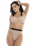 Ensemble 2 pièces soutien-gorge et culotte Chair / Noir - MAL8779NBK Ensemble 2 pièces soutien-gorge et culotte Chair / Noir - MAL8779NBK
