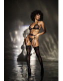 3 pièces lingerie sexy en fine résille noire - MAL8786BLK 3 pièces lingerie sexy en fine résille noire - MAL8786BLK