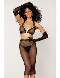 Ensemble 2 pièces, soutien gorge et jupe longue transparente noir - DG12770BLK Ensemble 2 pièces, soutien gorge et jupe longue transparente noir - DG12770BLK