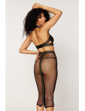 Ensemble 2 pièces, soutien gorge et jupe longue transparente noir - DG12770BLK Ensemble 2 pièces, soutien gorge et jupe longue transparente noir - DG12770BLK