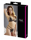 Soutien-gorge en dentelle noire avec bonnets détachables et string - R221125410 Soutien-gorge en dentelle noire avec bonnets détachables et string - R221125410