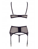 Soutien-gorge dentelle, porte-jarretelles et string ouvert noir - R2213052 Soutien-gorge dentelle, porte-jarretelles et string ouvert noir - R2213052