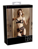 Soutien-gorge dentelle, porte-jarretelles et string ouvert noir - R2213052 Soutien-gorge dentelle, porte-jarretelles et string ouvert noir - R2213052