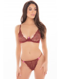 Ensemble 2 pièces avec soutien-gorge à armatures et string dentelle - REN53024-BUR Ensemble 2 pièces avec soutien-gorge à armatures et string dentelle - REN53024-BUR