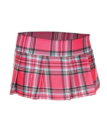 Mini-jupe plissée rose vif style ecossais - ML25074HPK 2