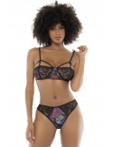 Deux-en-un, nuisette et ensemble trois pièces noir, tissu fleur exotique - MAL7496PRT Deux-en-un, nuisette et ensemble trois pièces noir, tissu fleur exotique - MAL7496PRT