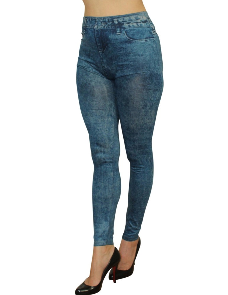 Legging bleu effet jean délavé - FD1016 Legging bleu effet jean délavé - FD1016