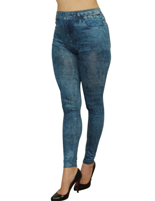 Legging bleu effet jean délavé - FD1016 Legging bleu effet jean délavé - FD1016