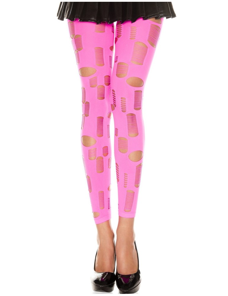 Legging rose fluo ajouré petits et grands trous - MH35472NEP Legging rose fluo ajouré petits et grands trous - MH35472NEP