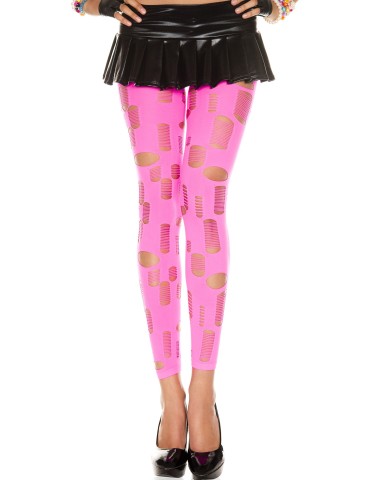 Legging rose fluo ajouré petits et grands trous - MH35472NEP 2