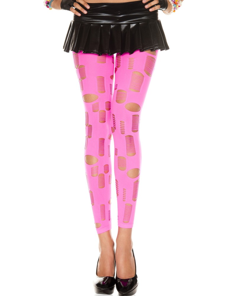 Legging rose fluo ajouré petits et grands trous - MH35472NEP