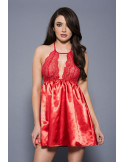 Nuisette charmeuse satin et dentelle bordeaux - ML60093RED Nuisette charmeuse satin et dentelle bordeaux - ML60093RED