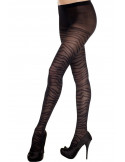 Collant fantaisie noir effet zébré - MH7297BLK Collant fantaisie noir effet zébré - MH7297BLK