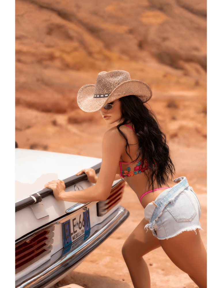 Ensemble 2 pièces résille brodée rose et bleue, soutien gorge et string - MAL8927SEGA