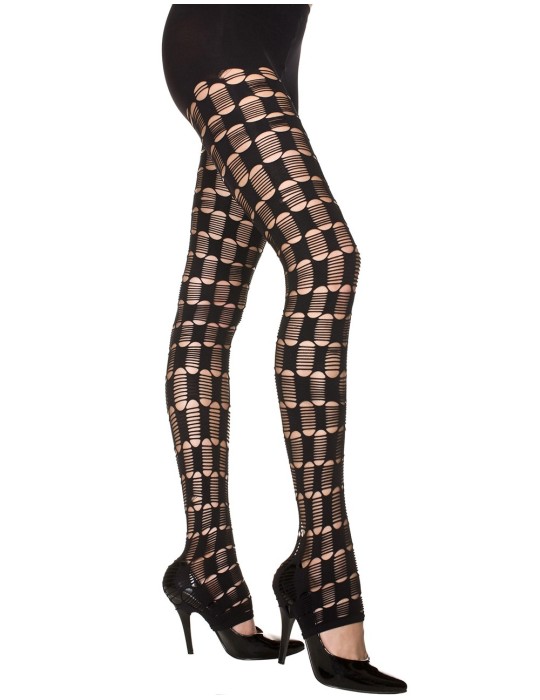Legging noir sexy filet à motifs - MH35245BLK Legging noir sexy filet à motifs - MH35245BLK