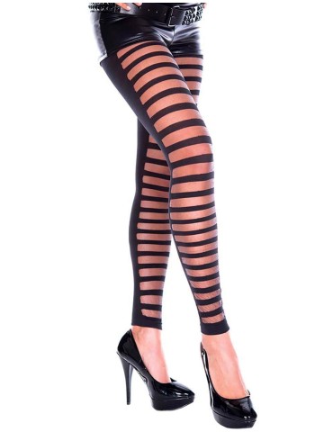 Legging fashion noir avec avant ajouré et transparence - MH35005BLK