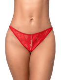 String sexy rouge en dentelle avec chaînes - MAL133RED
