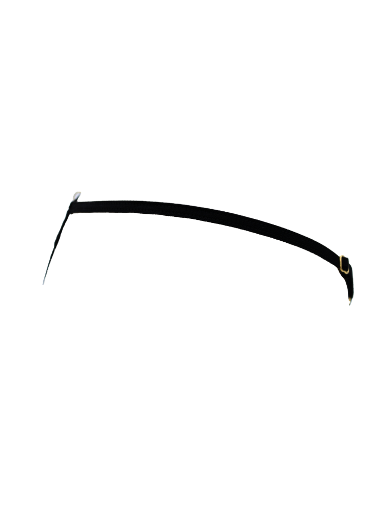 String noir en dentelle avec bijou et chaîne dorée - PM06G-BBLK