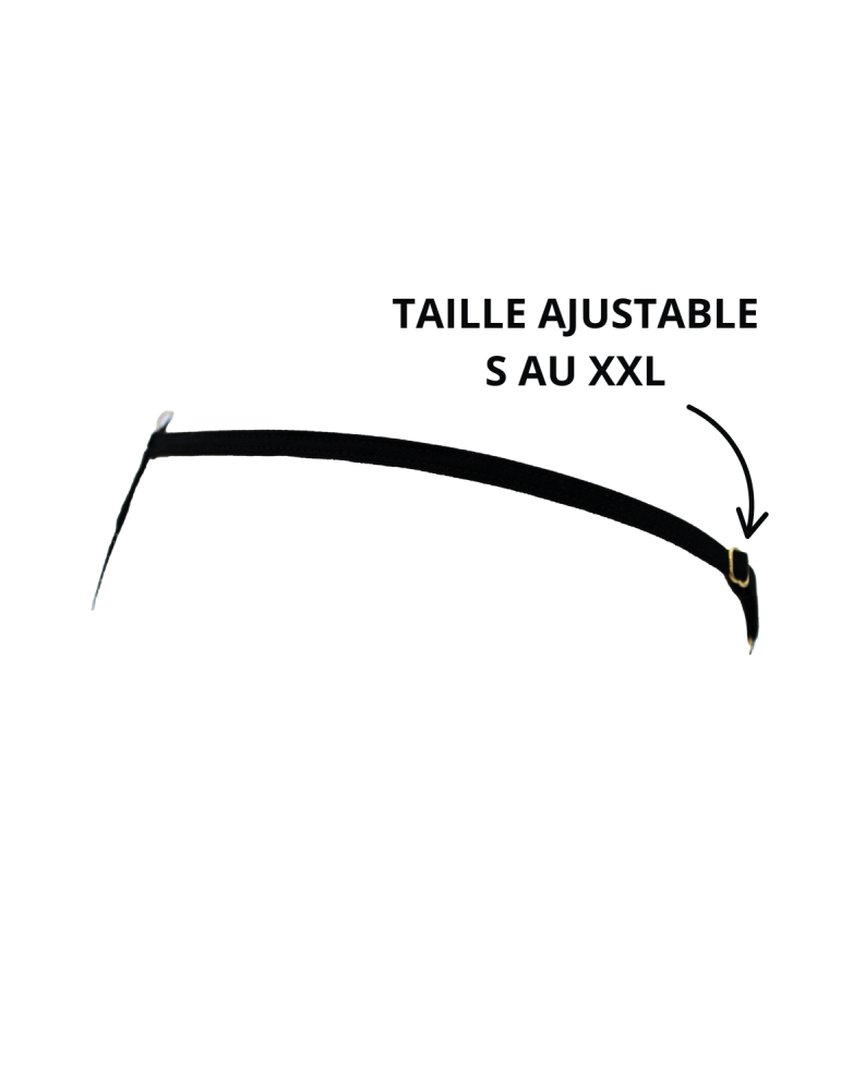 String noir en dentelle avec bijou et chaîne dorée - PM06G-BBLK