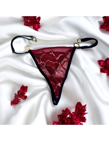 String bordeaux avec anneaux détachables - PM05GOPC-BRED