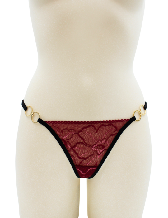 String bordeaux avec anneaux détachables - PM05GOPC-BRED