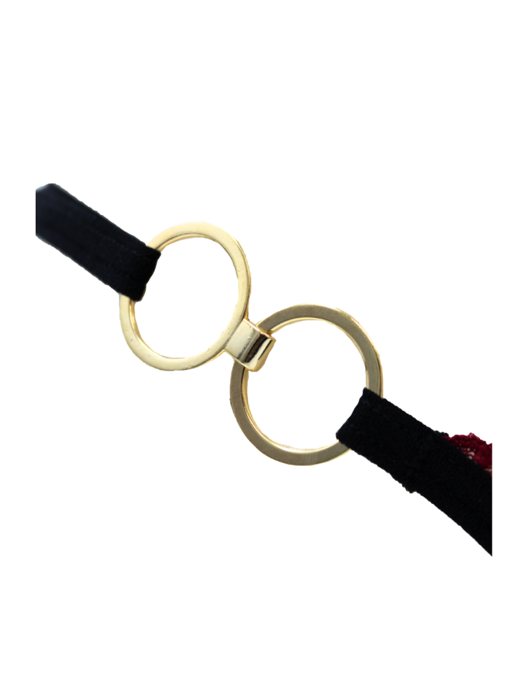 String bordeaux avec anneaux détachables - PM05GOPC-BRED