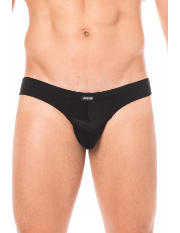 Slip noir rayé opaque et transparent - LM2906-61BLK