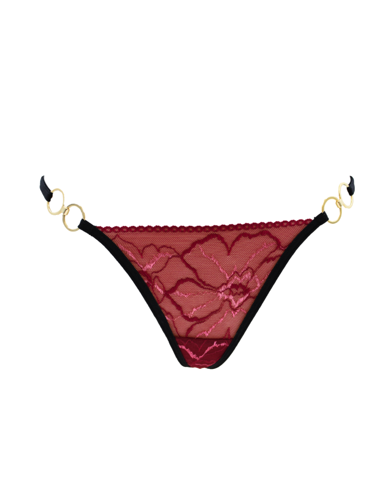 String bordeaux avec anneaux détachables - PM05GOPC-BRED