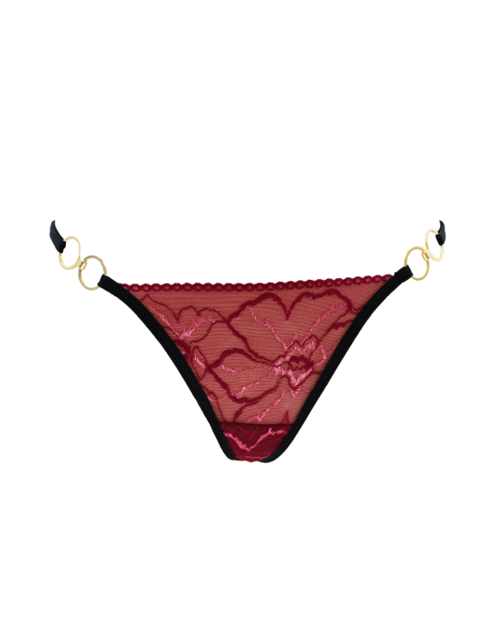 String bordeaux avec anneaux détachables - PM05GOPC-BRED