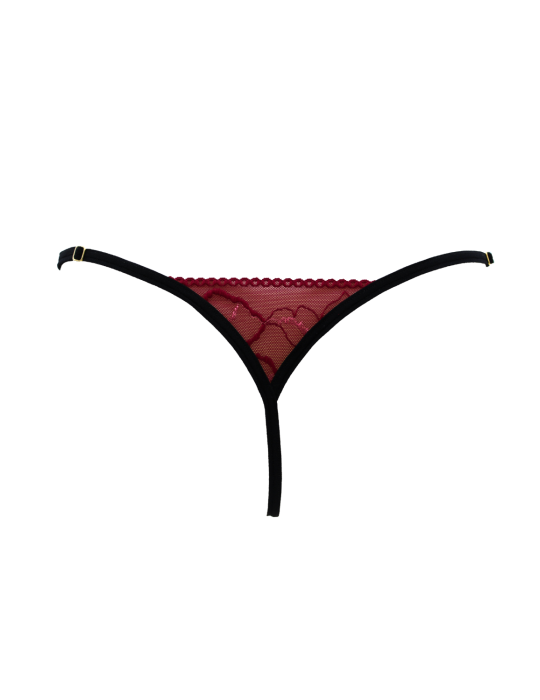 String bordeaux avec anneaux détachables - PM05GOPC-BRED