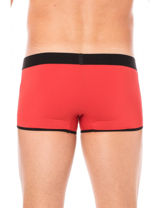 Mini-Pants rouge échancré avec zip - LM2003-68RED