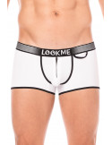 Mini-Pants blanc échancré avec zip - LM2003-68WHT Mini-Pants blanc échancré avec zip - LM2003-68WHT